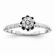Sterling Silvadium Diamond Engagement Ring