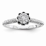 Sterling Silvadium Diamond Engagement Ring