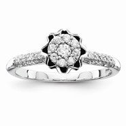 Sterling Silvadium Diamond Engagement Ring