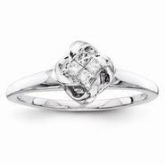 Sterling Silvadium Diamond Engagement Ring