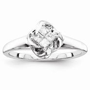 Sterling Silvadium Diamond Engagement Ring