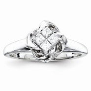 Sterling Silvadium Diamond Engagement Ring