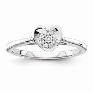 Sterling Silvadium Diamond Engagement Ring