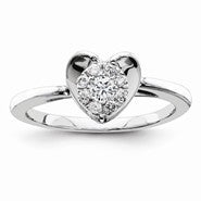 Sterling Silvadium Diamond Engagement Ring