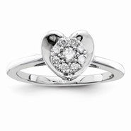 Sterling Silvadium Diamond Engagement Ring