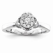 Sterling Silvadium Diamond Engagement Ring