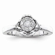 Sterling Silvadium Diamond Engagement Ring