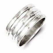 Sterling Silver 3-Row Band Ring