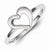 Sterling Silver w/Rhodium Plated Scratch Open Heart Ring