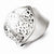 Sterling Silver Polished and Brushed Flower Design Ring