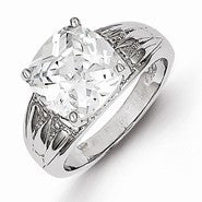 Sterling Silver CZ Clear Ring