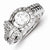 Sterling Silver w/Rhodium Plated CZ Ring