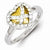 Sterling Silver & Gold Plating CZ Heart Ring