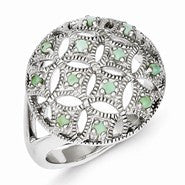 Sterling Silver Emerald Circle Ring