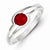 Sterling Silver Red Round Bezel CZ Ring