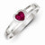 Sterling Silver Red CZ Heart Ring