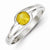 Sterling Silver Yellow Round Bezel CZ Ring
