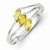 Sterling Silver Yellow 3-stone Marquise CZ Ring