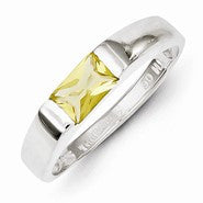 Sterling Silver Yellow CZ Ring