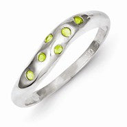 Sterling Silver Lime Green CZ Ring