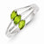 Sterling Silver Lime Green 3-stone Marquise CZ Ring