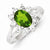 Sterling Silver Lime Green Oval CZ Cluster Ring