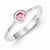 Sterling Silver Pink Round Bezel CZ Ring