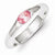 Sterling Silver Pink Oval CZ Half Bezel Ring
