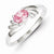 Sterling Silver Pink Oval CZ Ring
