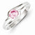 Sterling Silver Pink Round Bezel CZ Ring