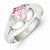 Sterling Silver Pink Round CZ Ring