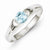 Sterling Silver Light Blue Round CZ Ring