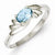 Sterling Silver Light Blue Oval CZ Ring