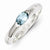 Sterling Silver Light Blue Oval CZ Half Bezel Ring