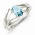 Sterling Silver Light Blue Oval CZ Ring