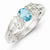 Sterling Silver Light Blue Oval CZ with Side Stones Ring
