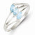 Sterling Silver Light Blue 3-stone Marquise CZ Ring