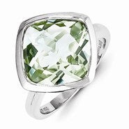 Sterling Silver Green Quartz Ring
