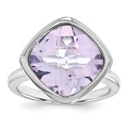 Sterling Silver Pink Quartz Ring