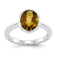 Sterling Silver Whiskey Quartz Ring