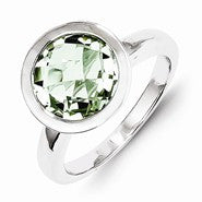 Sterling Silver Green Quartz Ring