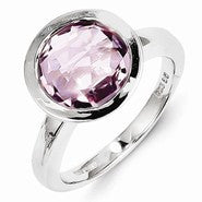 Sterling Silver Pink Quartz Ring