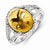 Sterling Silver Citrine and Diamond Ring