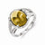 Sterling Silver Whiskey Quartz and Diamond Ring