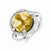 Sterling Silver Whiskey Quartz and Diamond Ring