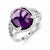 Sterling Silver Amethyst and Diamond Ring
