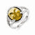 Sterling Silver Whiskey Quartz and Diamond Ring