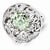 Sterling Silver Green Quartz and Diamond Ring