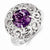 Sterling Silver Amethyst and Diamond Ring