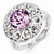 Sterling Silver Pink Quartz and Diamond Ring